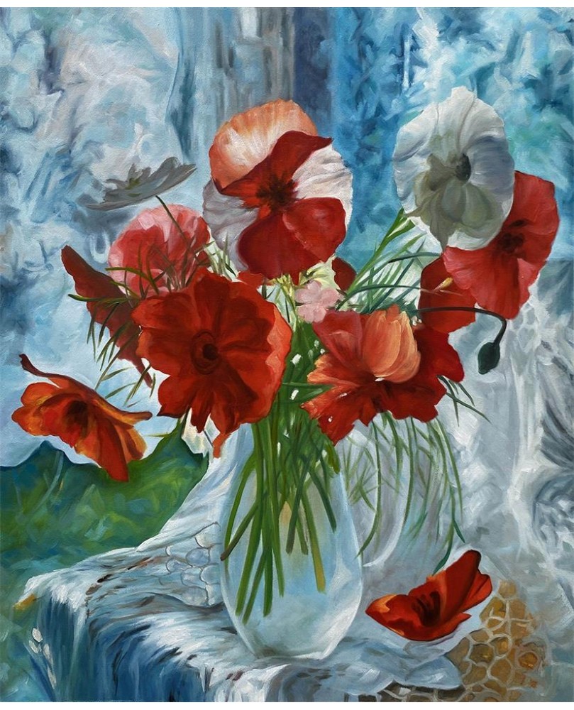 Still Life with Poppies by Celito Medeiros