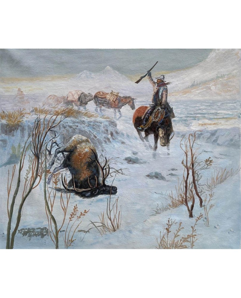 Christmas Dinner for the Men on the Trail by Charles Marion Russell