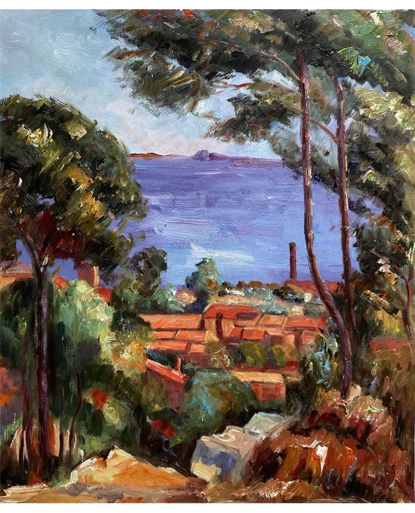 View Through Trees, L'Estaque by Paul Cezanne