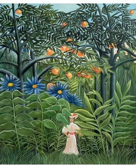 Woman Walking in an Exotic Forest by Henri Rousseau