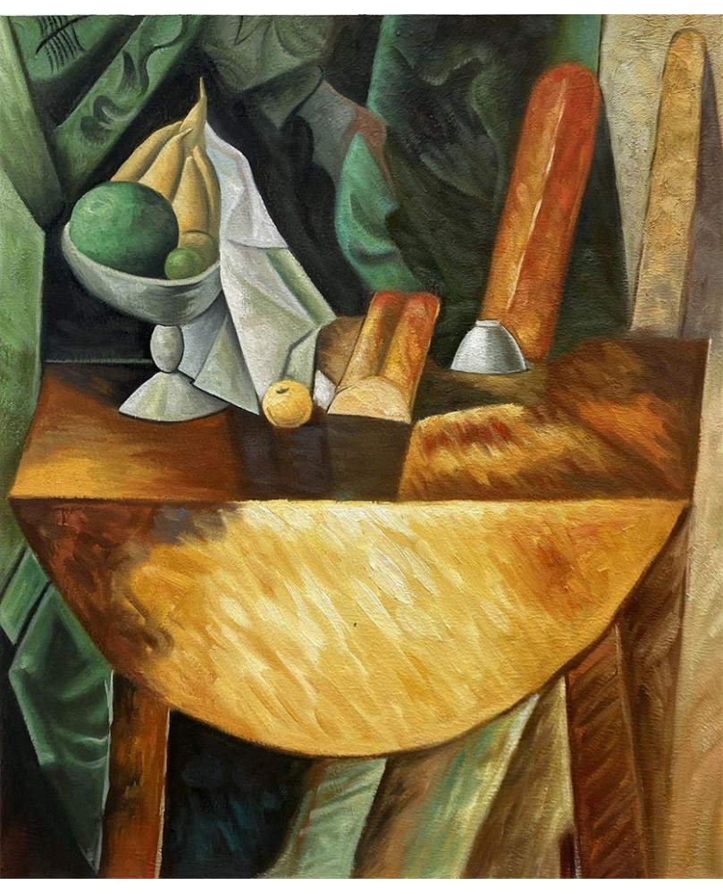 Bread and Fruit Dish on a Table by Pablo Picasso