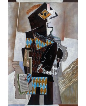 Harlequin with Violin by Pablo Picasso