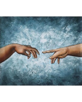 Creation of Adam (art int blue) by Michelangelo