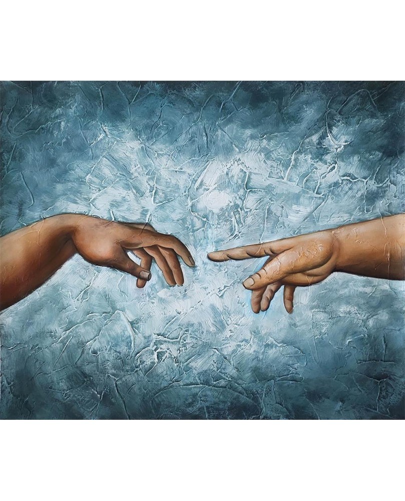 Creation of Adam (art int blue) by Michelangelo