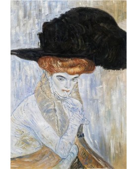 Black Feather Hat by Gustav Klimt