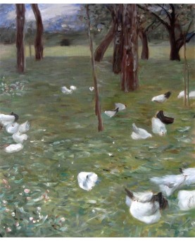 After the rain, Garden with Chickens in St. Agatha,1899 by Gustav Klimt