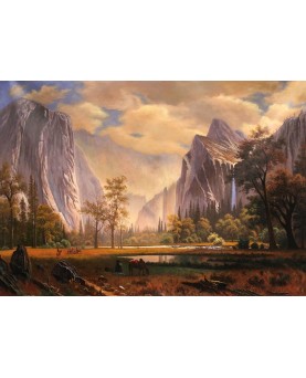 Looking Up The Yosemite Valley 1865 by Albert Bierstadt