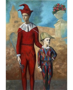 Acrobat and young harlequin by Pablo Picasso